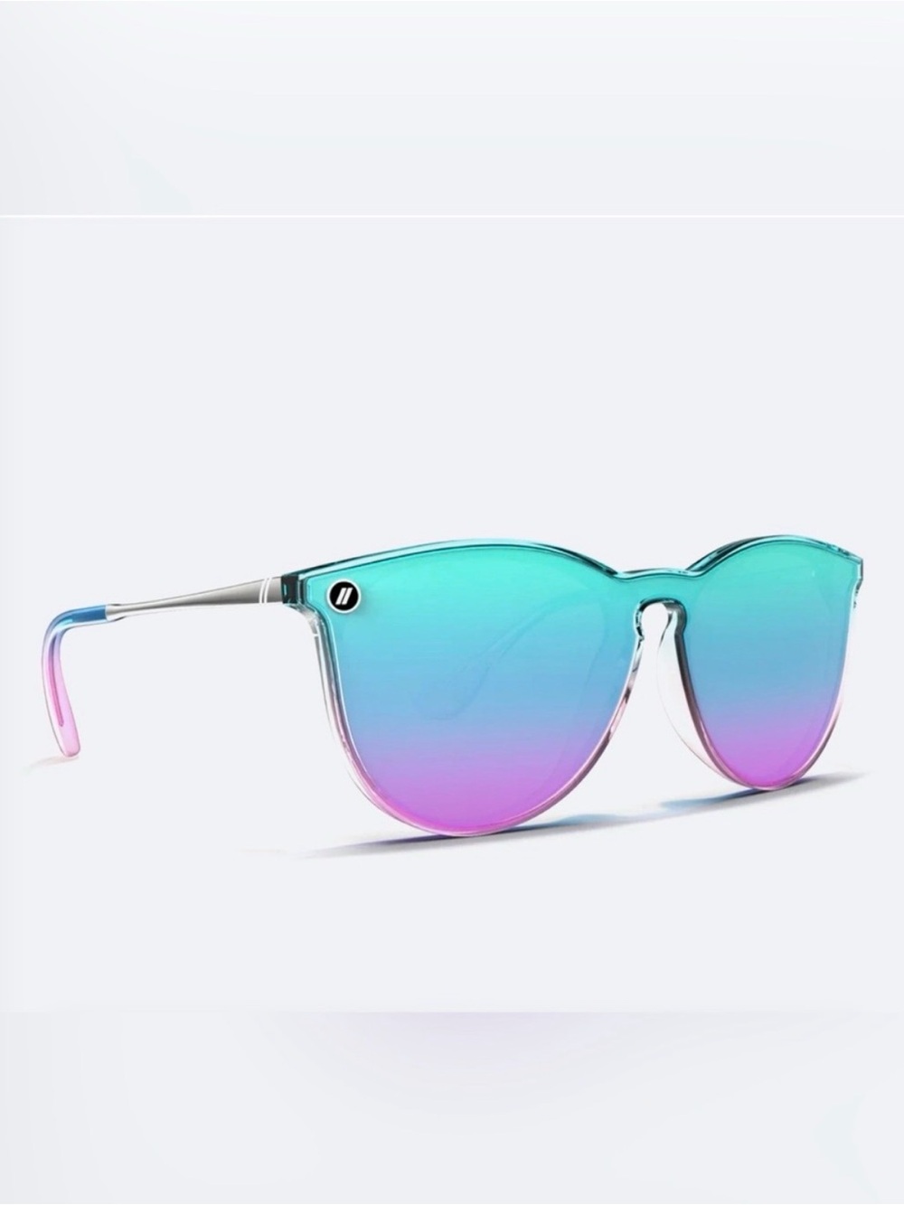 NWOT Mirrored Gradient Cat-Eye Sunglasses in Aqua and Pink